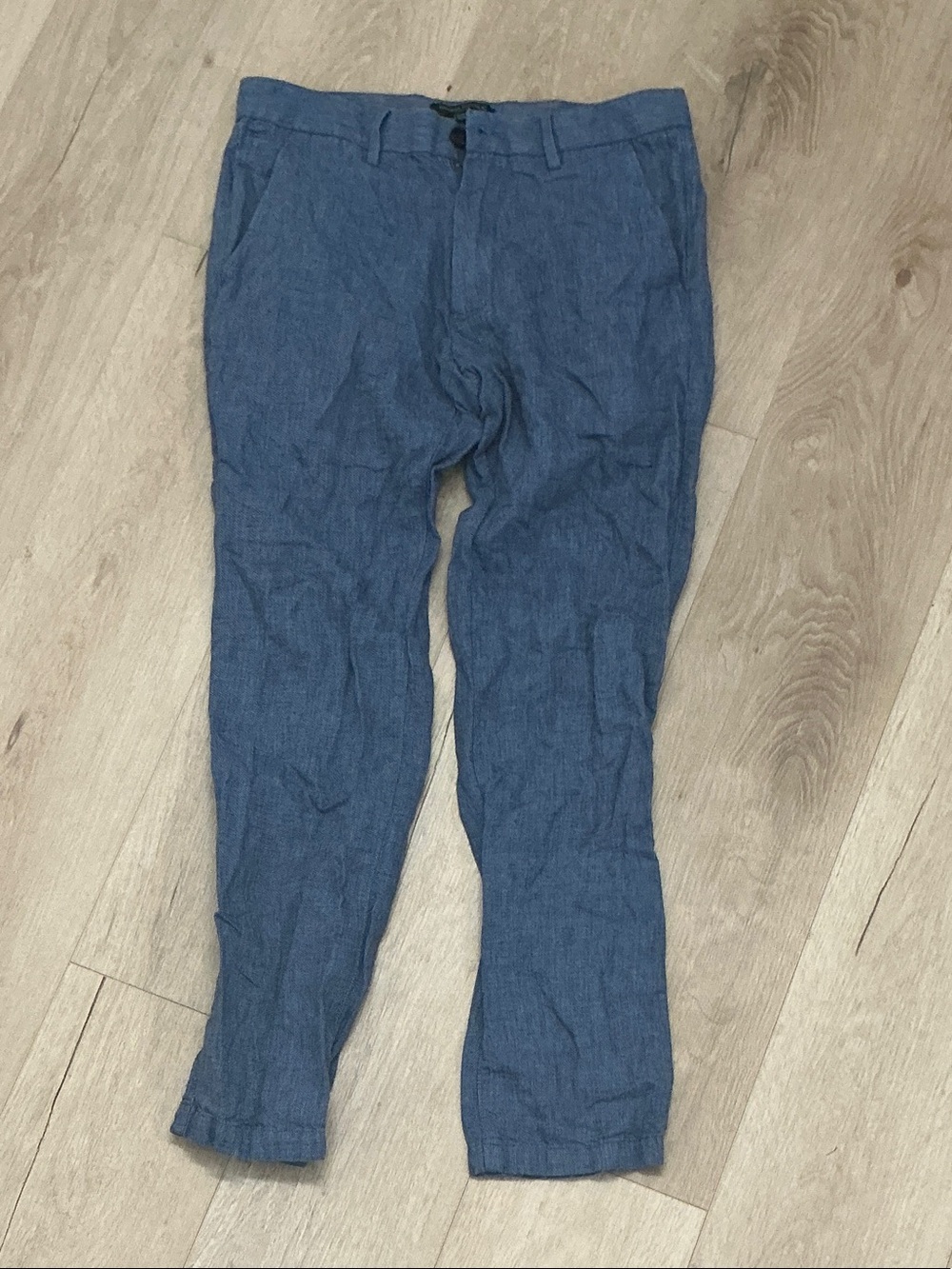 Banana Republic Slim Fit Chambray Linen Pants w/Ankle Cuffs